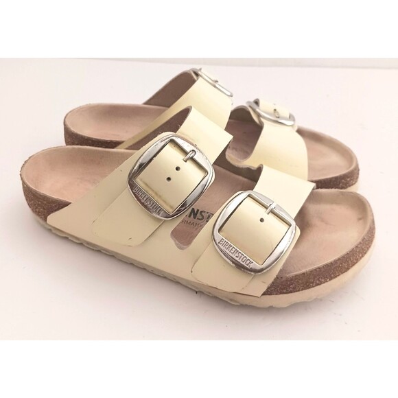 Birkenstock Arizona Big Buckle Vanilla Low Shine 37 US 6-6.5 Reg Made Germany - Picture 3 of 10